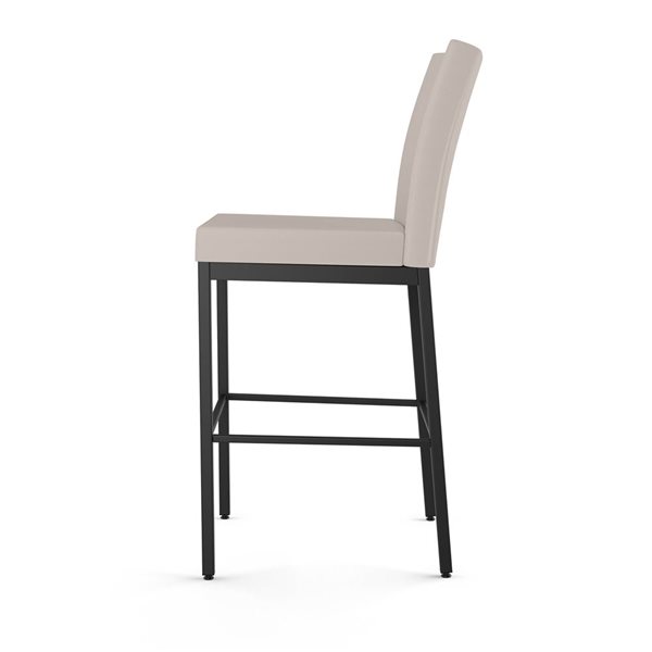 Amisco Industries Perry Plus 30-in Bar Stool - Cream Faux Leather/Black Metal