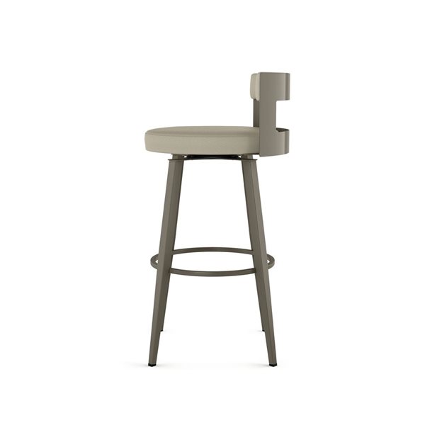 Amisco Industries Paramont 26-in Swivel Counter Stool - Greige Faux Leather/Grey Metal