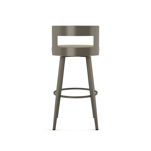 Amisco Industries Paramont 26-in Swivel Counter Stool - Greige Faux Leather/Grey Metal