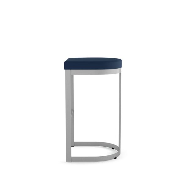 Tabouret de comptoir Amisco Industries Lester 26 po en polyuréthane bleu/métal gris argenté