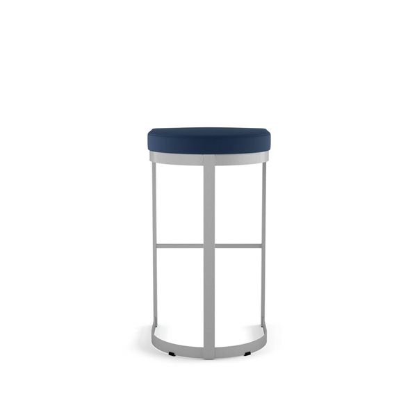 Tabouret de comptoir Amisco Industries Lester 26 po en polyuréthane bleu/métal gris argenté