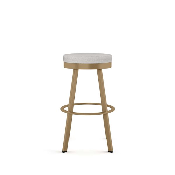 Amisco Industries Swice 30-in Swivel Bar Stool - Light Grey Polyester/Golden Metal