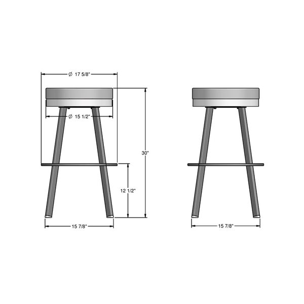 Amisco Industries Swice 30-in Swivel Bar Stool - Light Grey Polyester/Golden Metal