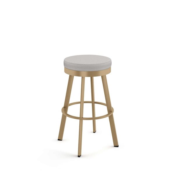 Amisco Industries Swice 30-in Swivel Bar Stool - Light Grey Polyester/Golden Metal