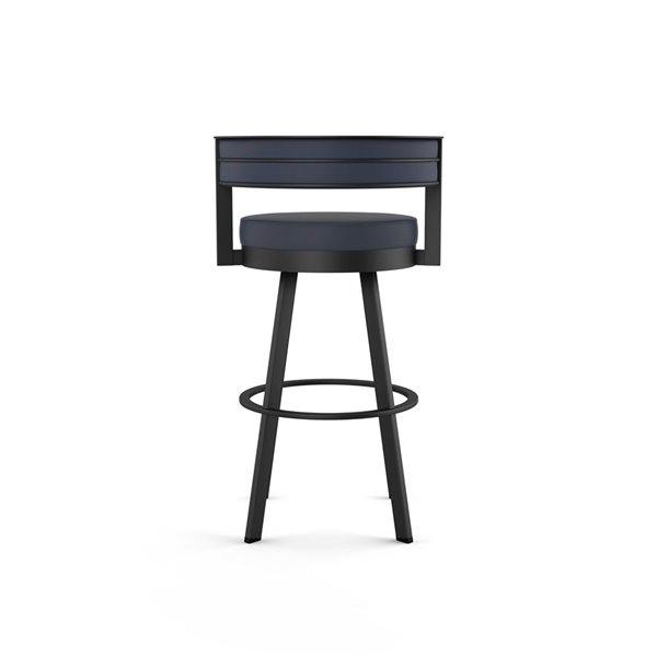 Tabouret bar pivotant Amisco Industries Browser 30 po en similicuir bleu foncé/métal noir