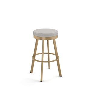 Amisco Industries Swice 26-in Swivel Counter Stool - Light Grey Polyester/Golden Metal
