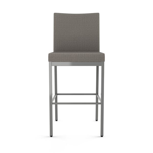 Amisco Industries Perry Plus 30-in Bar Stool - Silver Grey Polyester/Metallic Grey Metal