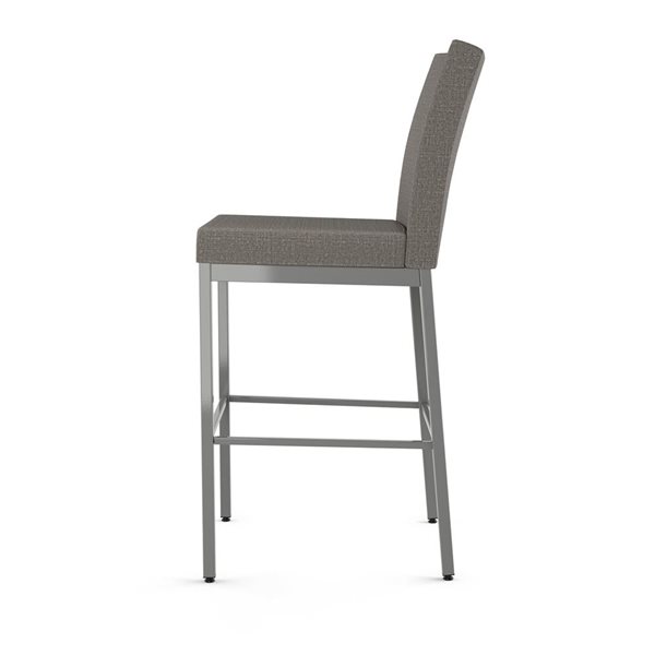 Amisco Industries Perry Plus 30-in Bar Stool - Silver Grey Polyester/Metallic Grey Metal