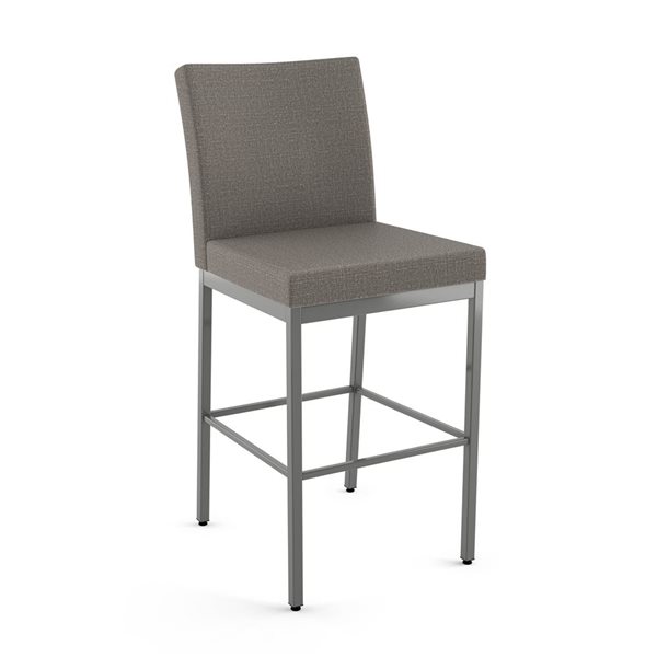 Amisco Industries Perry Plus 30-in Bar Stool - Silver Grey Polyester/Metallic Grey Metal