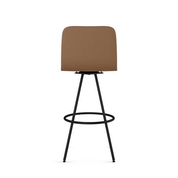 Amisco Industries Dagmar 26-in Swivel Counter Stool - Tan Faux Leather/Black Metal