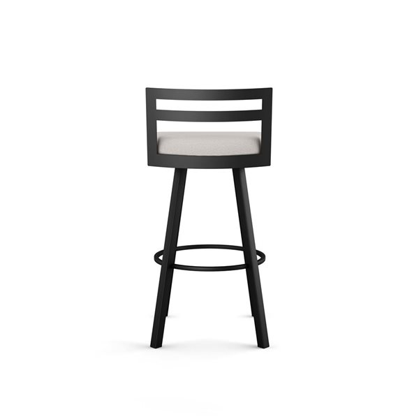 Amisco Industries Derek 30-in Swivel Bar Stool - Light Grey Polyester/Black Metal