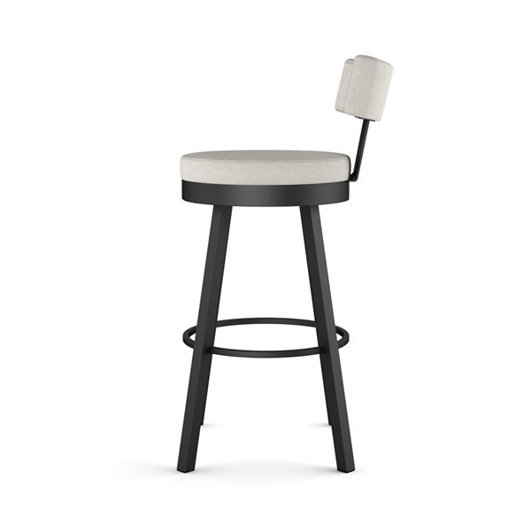 Tabouret bar pivotant Amisco Industries Morgan 30 po en polyuréthane gris pâle/métal noir