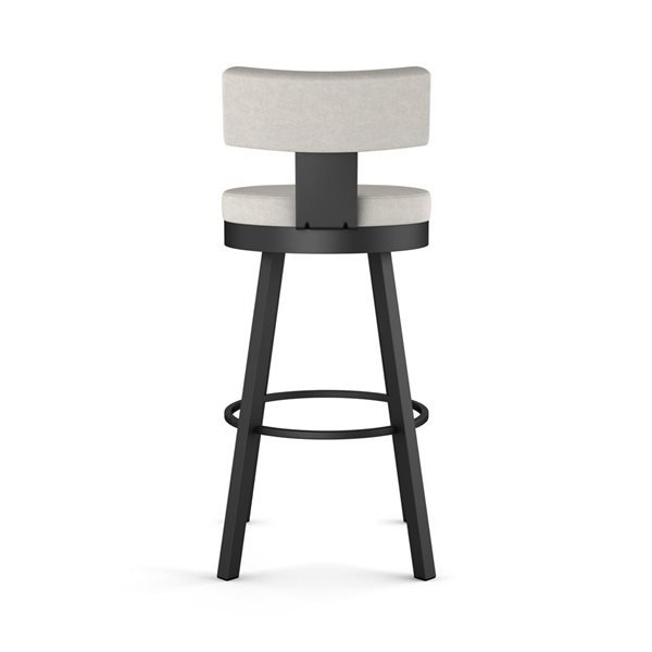 Tabouret bar pivotant Amisco Industries Morgan 30 po en polyuréthane gris pâle/métal noir