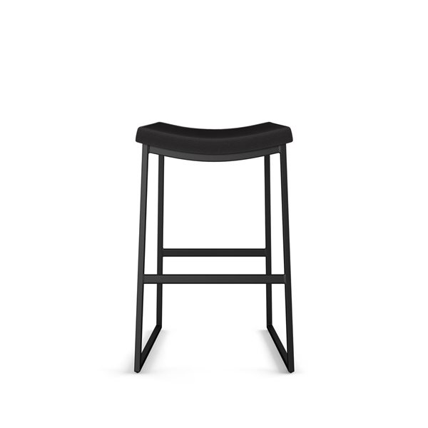 Amisco Industries David 26-in Counter Stool - Black Faux Leather/Black Metal