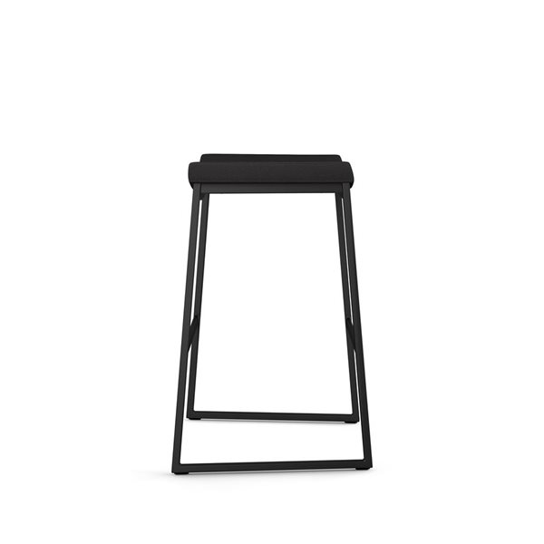 Amisco Industries David 26-in Counter Stool - Black Faux Leather/Black Metal