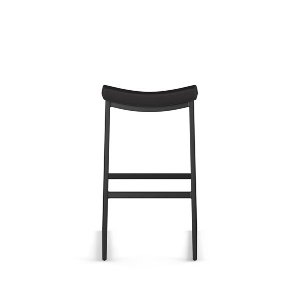 Amisco Industries David 26-in Counter Stool - Black Faux Leather/Black Metal