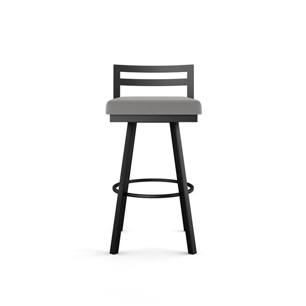 Amisco Industries Derek 26-in Swivel Counter Stool - Grey Polyester/Black Metal