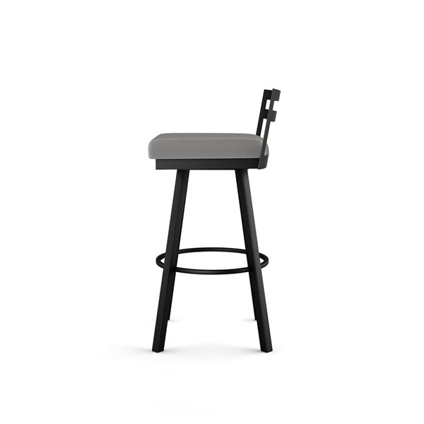 Amisco Industries Derek 26-in Swivel Counter Stool - Grey Polyester/Black Metal