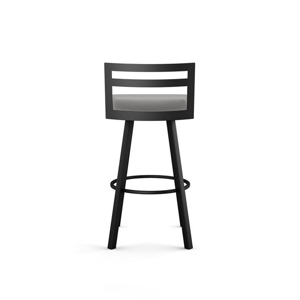 Amisco Industries Derek 26-in Swivel Counter Stool - Grey Polyester/Black Metal