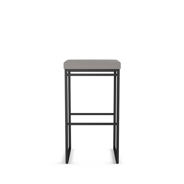 Amisco Industries Easy 26-in Counter Stool - Silver Grey Polyester/Black Metal