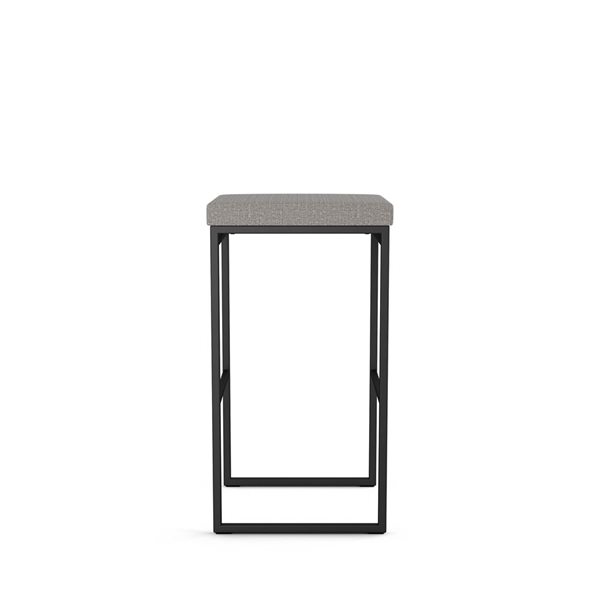 Amisco Industries Easy 26-in Counter Stool - Silver Grey Polyester/Black Metal