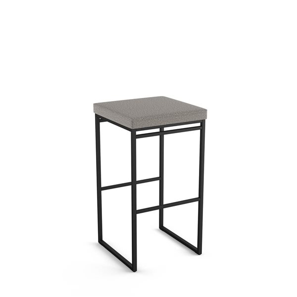 Amisco Industries Easy 26-in Counter Stool - Silver Grey Polyester/Black Metal