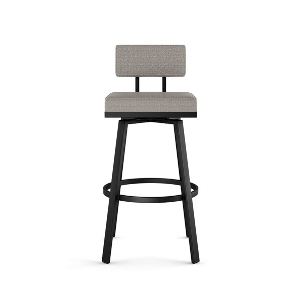Amisco Industries Staten 26-in Swivel Counter Stool - Silver Grey Polyester/Black Metal