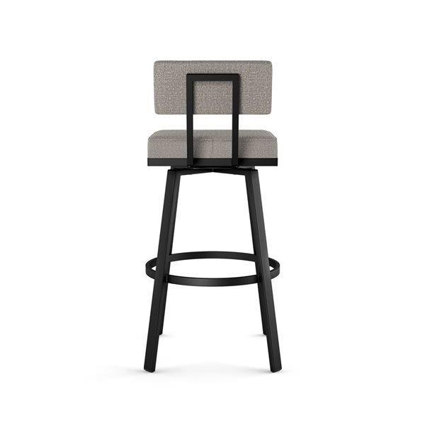 Amisco Industries Staten 26-in Swivel Counter Stool - Silver Grey Polyester/Black Metal