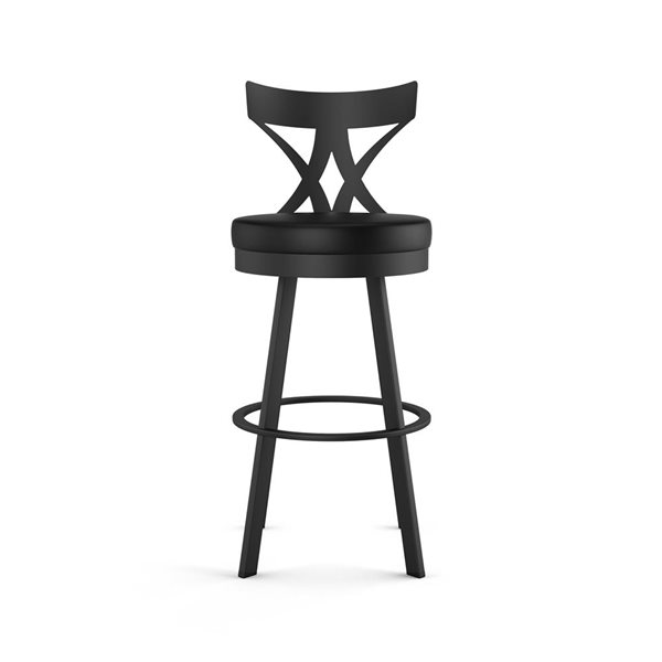 Tabouret comptoir pivotant Amisco Industries Washington 26 po en similicuir noir/métal noir