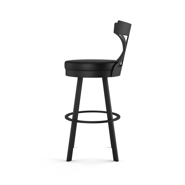 Tabouret comptoir pivotant Amisco Industries Washington 26 po en similicuir noir/métal noir