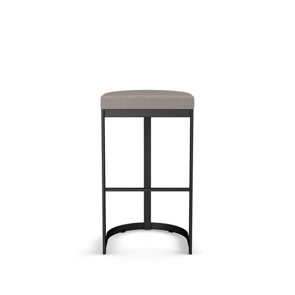 Amisco Industries Lester 26-in Counter Stool - Grey and Beige Polyurethane/Black Metal