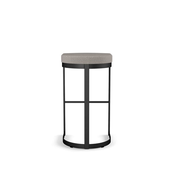 Amisco Industries Lester 26-in Counter Stool - Grey and Beige Polyurethane/Black Metal