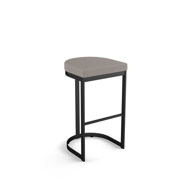 Amisco Industries Lester 26-in Counter Stool - Grey and Beige Polyurethane/Black Metal