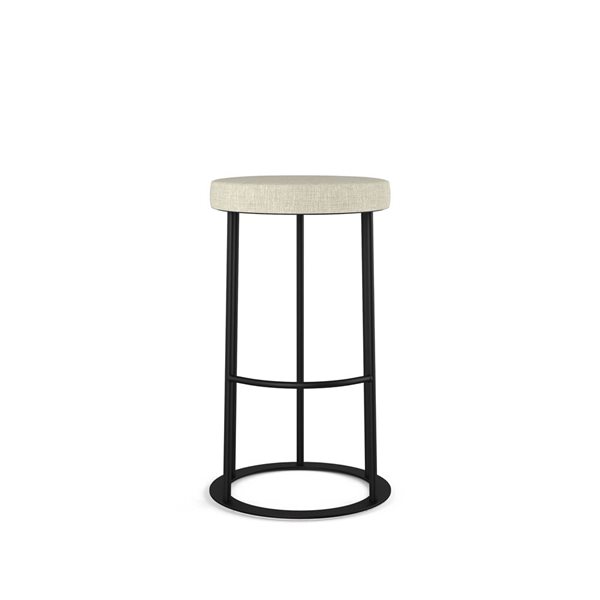 Amisco Industries Iris 26-in Counter Stool - Light Beige PVC/Black Metal