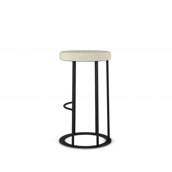 Amisco Industries Iris 26-in Counter Stool - Light Beige PVC/Black Metal