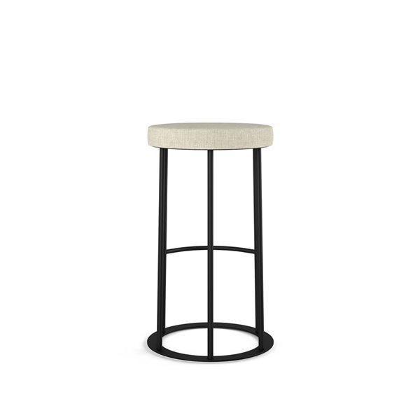 Amisco Industries Iris 26-in Counter Stool - Light Beige PVC/Black Metal