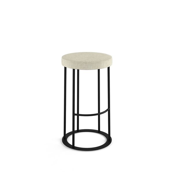 Amisco Industries Iris 26-in Counter Stool - Light Beige PVC/Black Metal