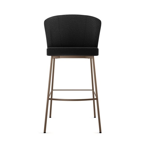 Amisco Industries Camilla 30-in Bar Stool - Charcoal Grey Polyester/Bronze Metal