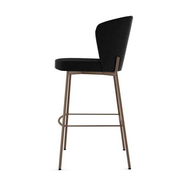 Amisco Industries Camilla 30-in Bar Stool - Charcoal Grey Polyester/Bronze Metal