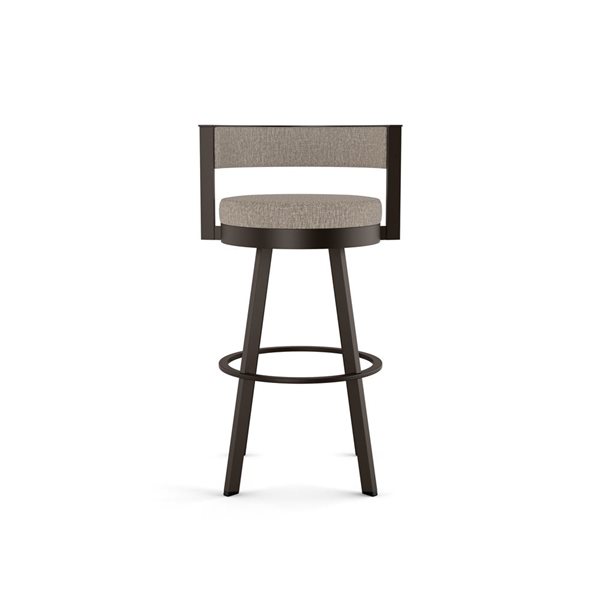 Amisco Industries Browser 30-in Swivel Bar Stool - Beige and Brown Woven/Dark Brown Metal