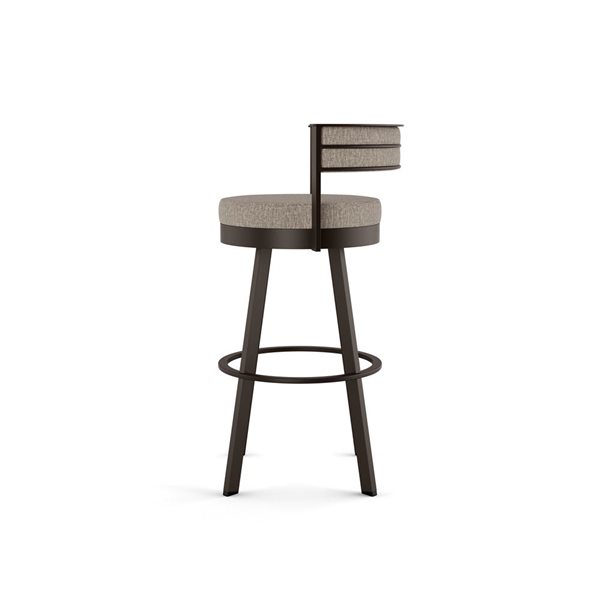 Amisco Industries Browser 30-in Swivel Bar Stool - Beige and Brown Woven/Dark Brown Metal