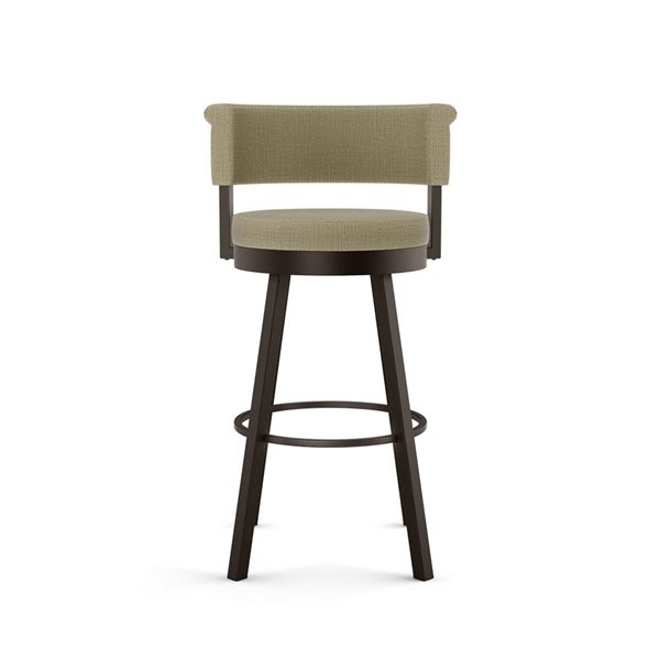 Amisco Industries Rosco 26-in Swivel Counter Stool - Beige Fabric/Dark Brown Metal