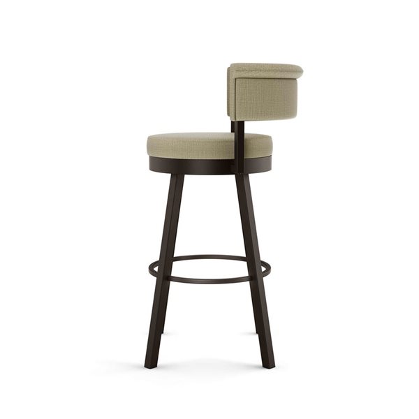 Amisco Industries Rosco 26-in Swivel Counter Stool - Beige Fabric/Dark Brown Metal