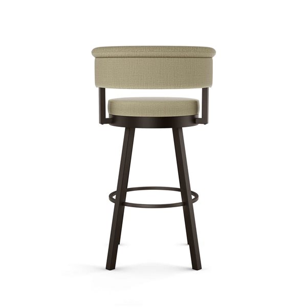 Amisco Industries Rosco 26-in Swivel Counter Stool - Beige Fabric/Dark Brown Metal