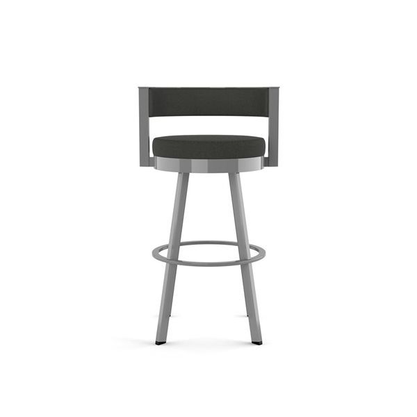 Amisco Industries Browser 26-in Swivel Counter Stool - Charcoal Grey Polyester/Grey Metal