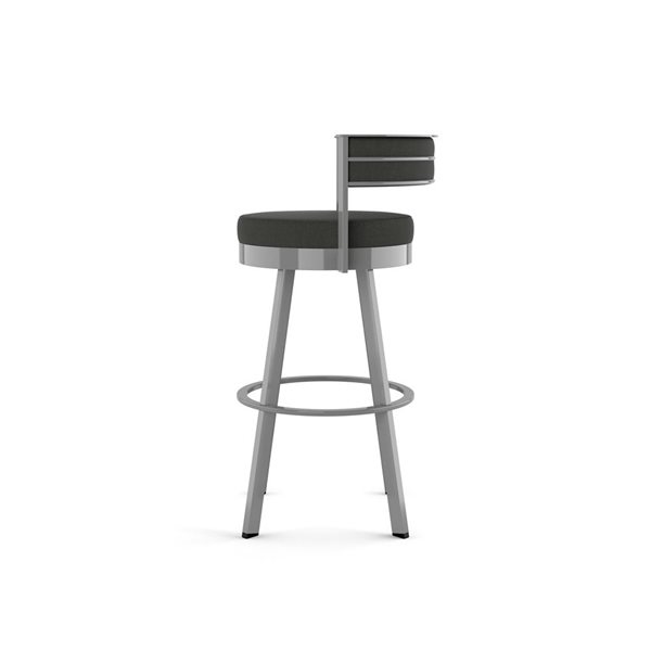 Amisco Industries Browser 26-in Swivel Counter Stool - Charcoal Grey Polyester/Grey Metal