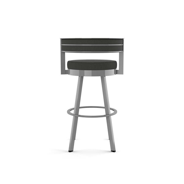 Amisco Industries Browser 26-in Swivel Counter Stool - Charcoal Grey Polyester/Grey Metal