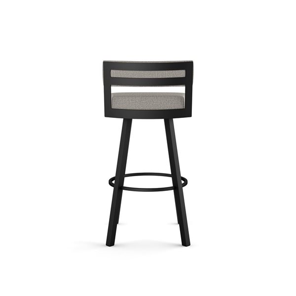 Amisco Industries Travis 30-in Swivel Bar Stool - Silver Grey Polyester/Black Metal