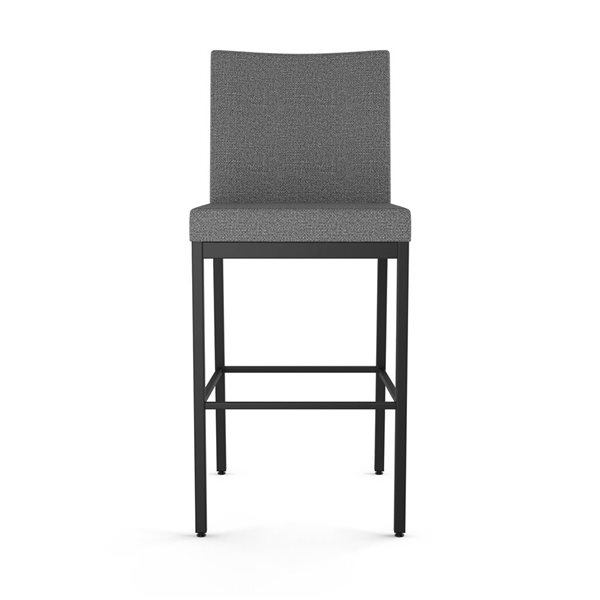 Amisco Industries Perry Plus 30-in Bar Stool - Grey Woven Fabric/Black Metal