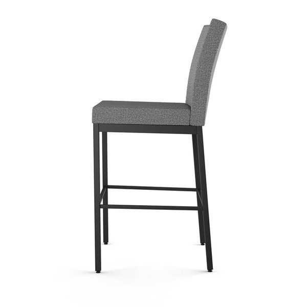 Amisco Industries Perry Plus 30-in Bar Stool - Grey Woven Fabric/Black Metal
